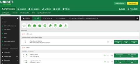 Unibet élő fogadás